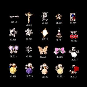 Quality Nail Art Deco Colorful Deluxe Bow Alloy Jewelry Glitter Rhinestone ML513-532 wholesale
