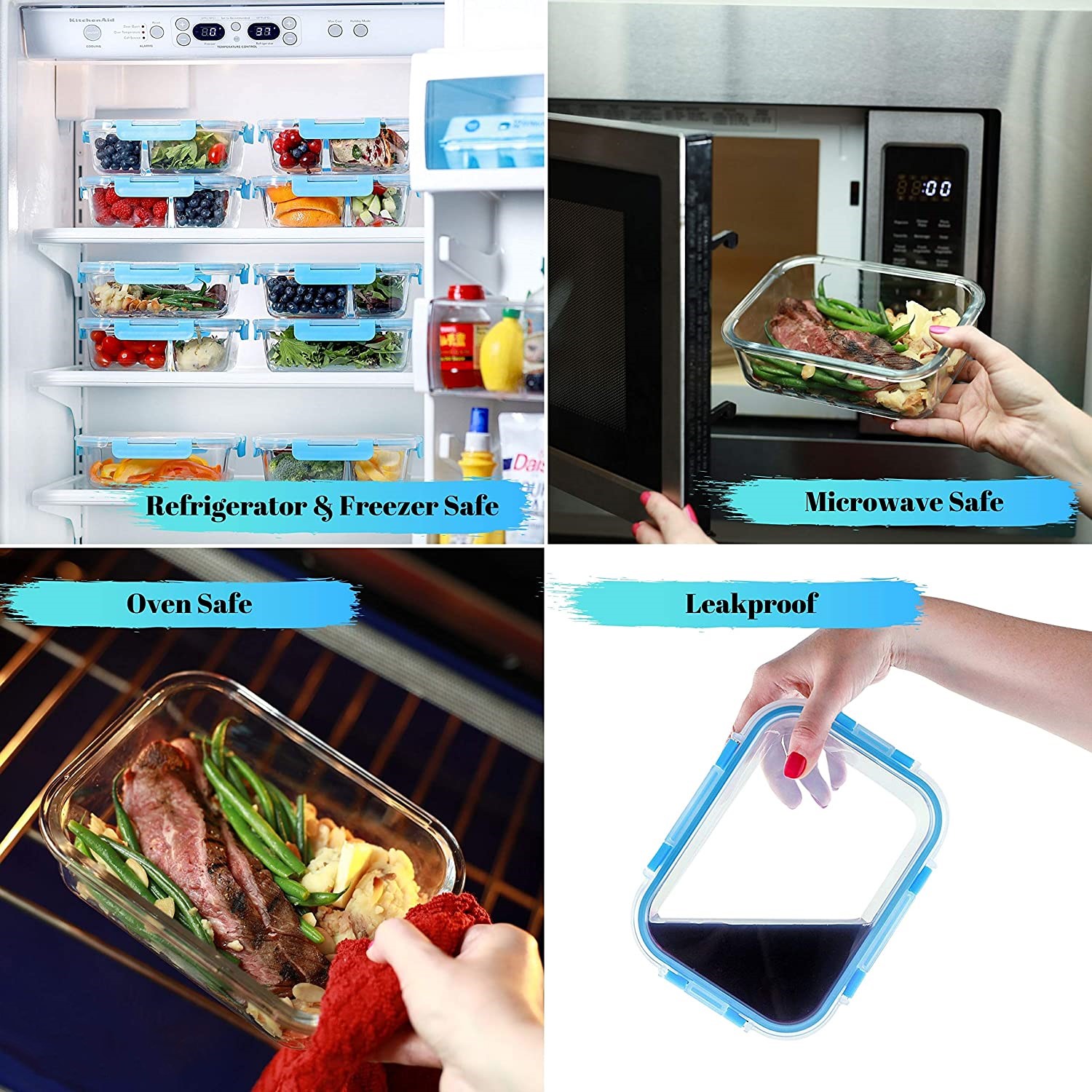 3 Compartment Heat Resistant Borosilicate Glass Charger Plates