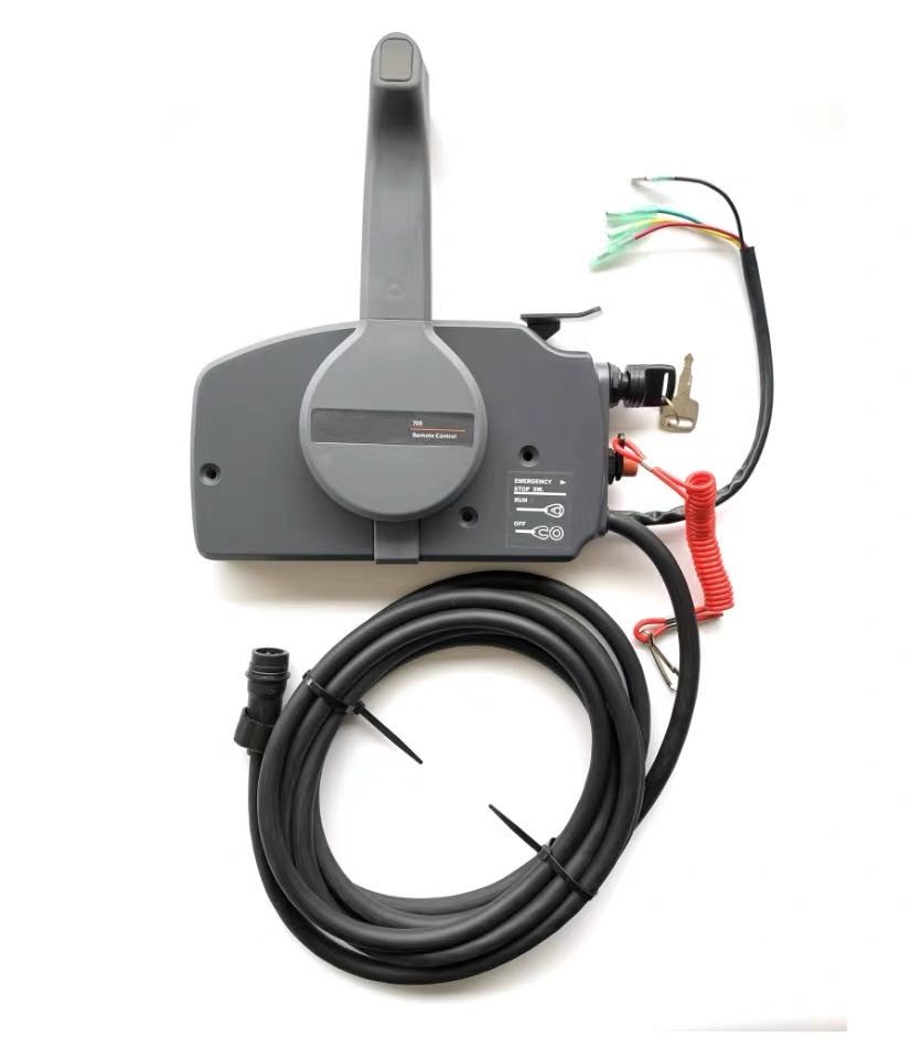 20hp 7 pin Polished Remote Outboard Boat Engine Controls For 2 Stroke