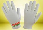 Bleached White Cotton Cosmetic Gloves Ecological Textile Fabric 23cm Length