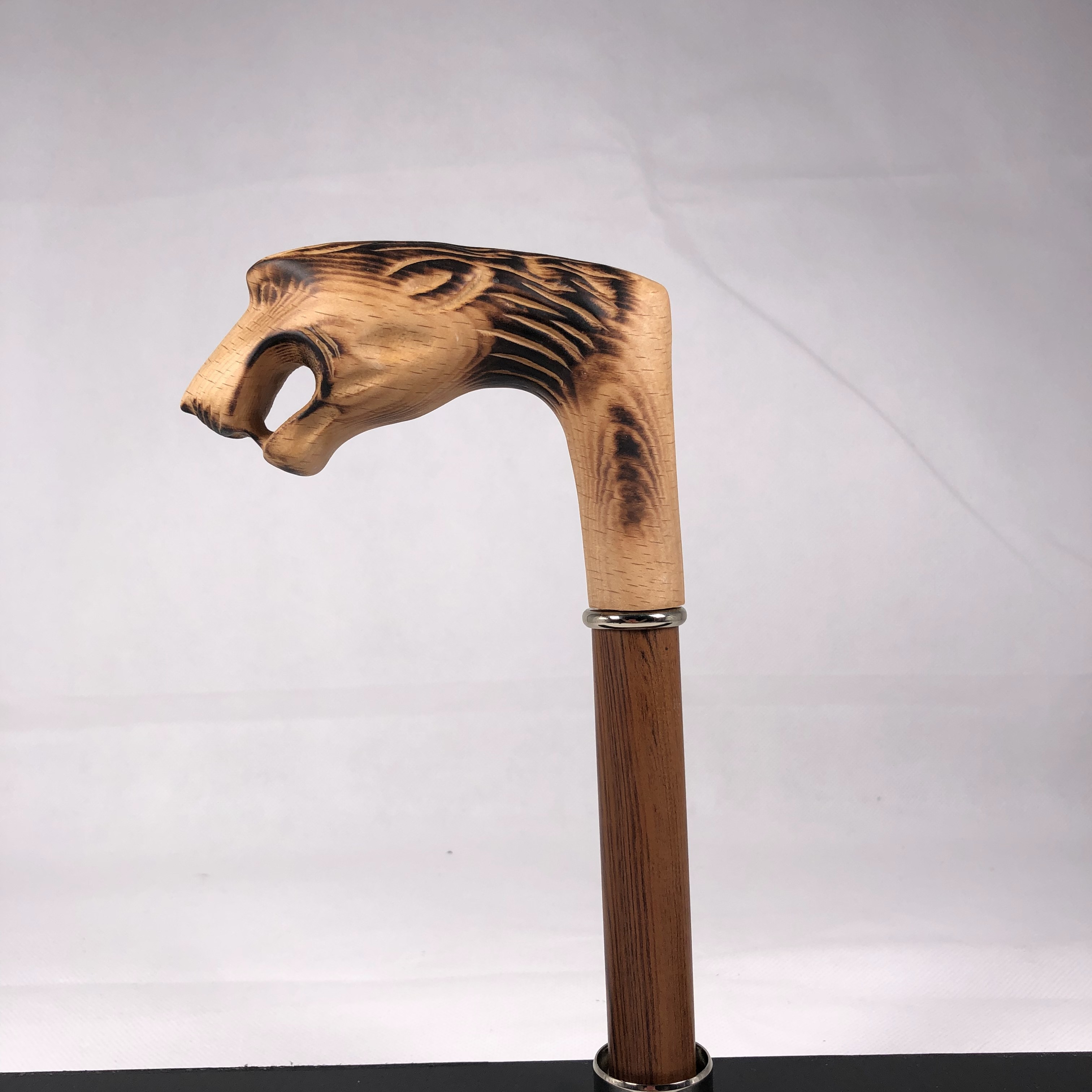 Finely Craft Antique Wooden Umbrella Handle Animal Design With No Burrs