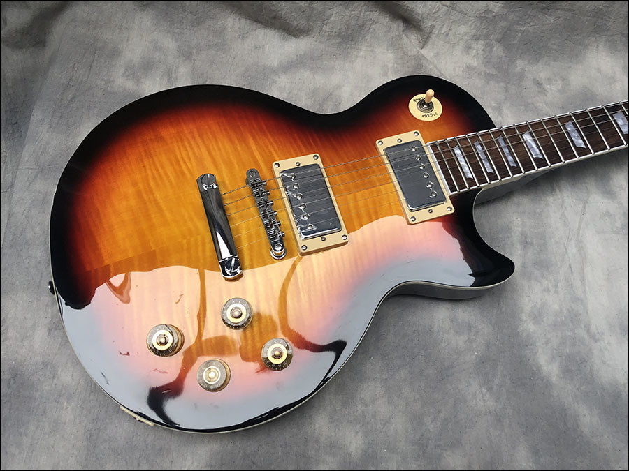 2019 High quality white electric guitar,Mahogany body With Flamed Maple Top,Chrome Hardware,free shipping