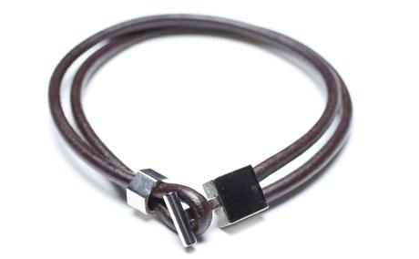Leather Bracelet, Stainless Steel Clasp