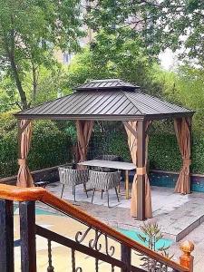 Quality LED Lights Patio Hardtop Gazebo Garden Waterproof Gazebo Morden Luxury Design wholesale