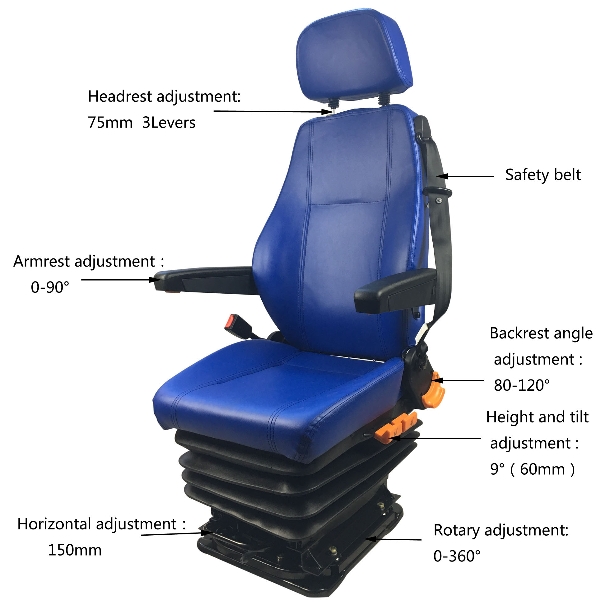 360 Degree Ambulance Driver Seat Medical Modified Car Static Seat