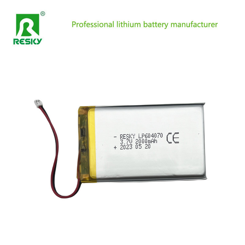 Lipo Lithium Polymer Battery Cell 604070 2000mAh 3.7V 7.4wh For Portable Media Player