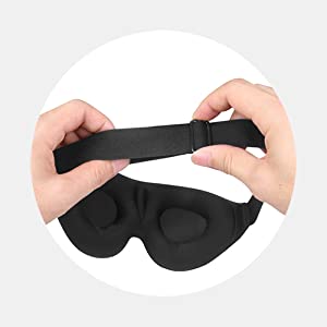 Elastic Headband Lightweight Silk Fabric 3D Memory Foam Sleeping Silk Eye Mask