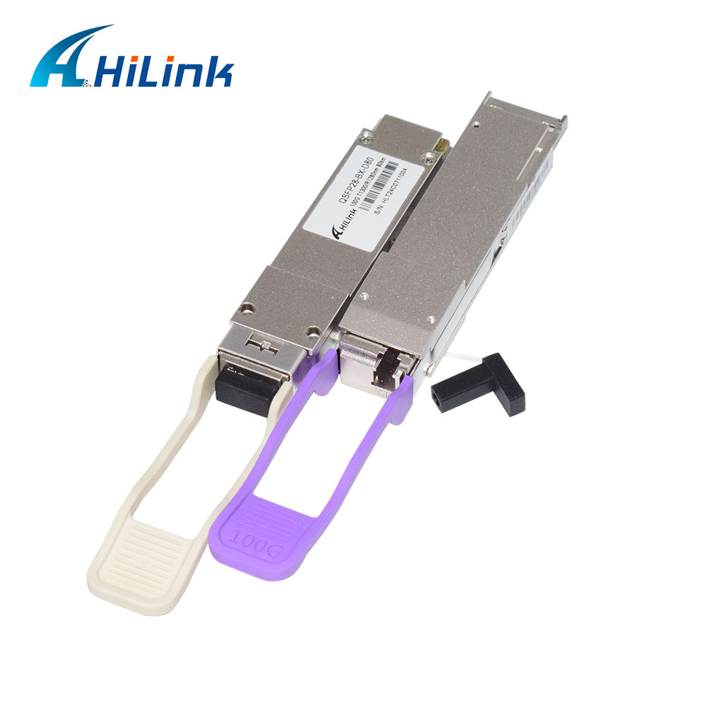QSFP28 BIDI 80KM 1280nm/1300nm Simplex LC DDM Single Mode 100G Transceiver Module