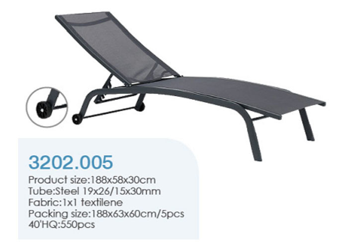 Heavy Duty Fabric Foldable Sun Lounger Adjustable Beach Lounge Chair