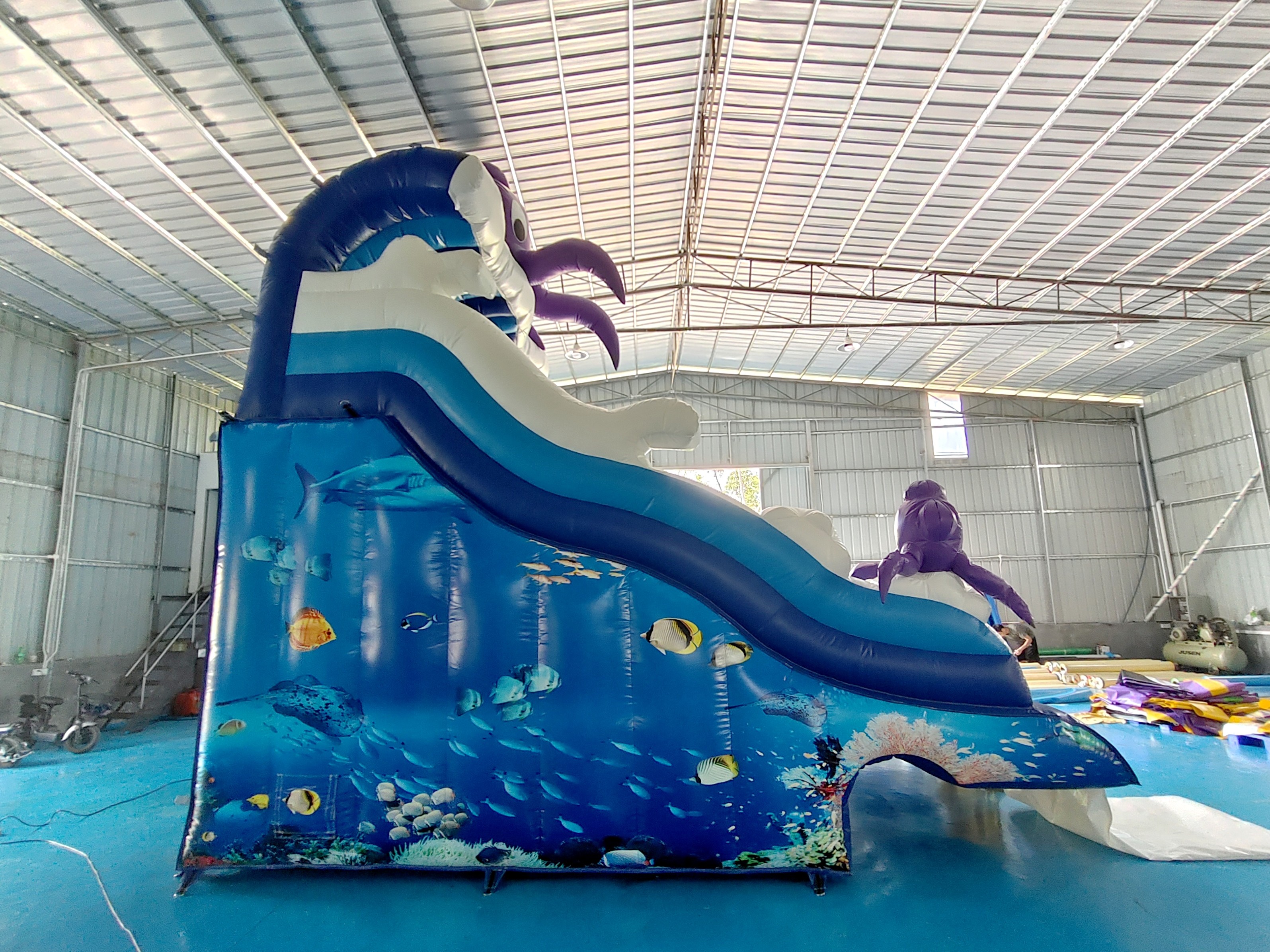 New Design Popular Inflatable Slide Ocean Octopus Cartoon Party Inflatable Dry Double Slides For Kids And Adults