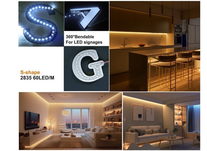 IP65 Flexible LED Strips Easy To Bend S Shape LED Strip For Bar Decoration
