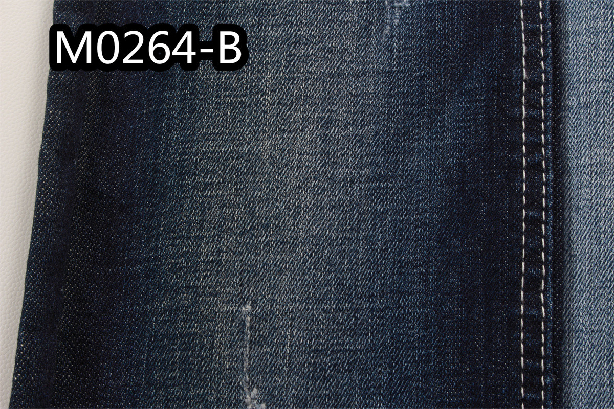 Custom 9.7Oz Cross Hatch Cotton Denim Fabric Stretchy Super Dark Blue