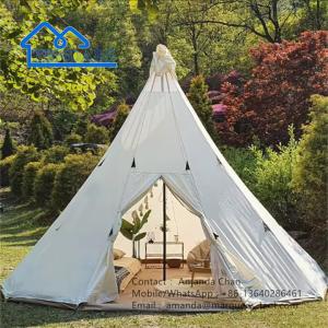 Quality Waterproof Canvas Teepee Yurt Tent Family Camping Tent For Camping Hunting wholesale