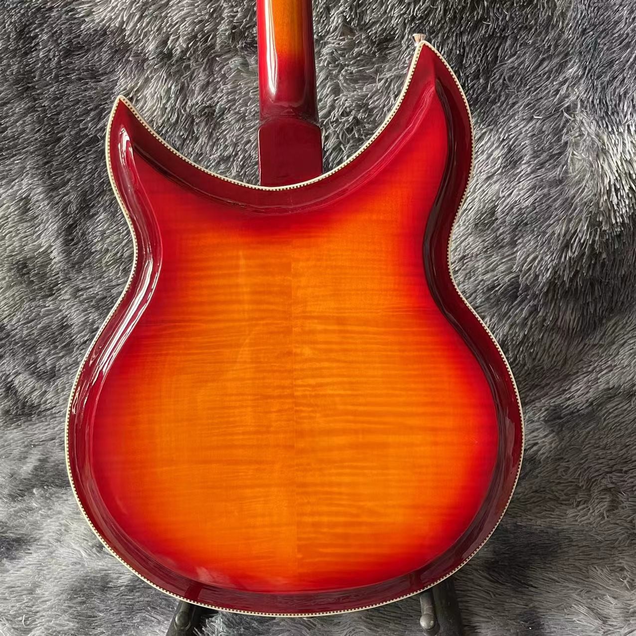 Custom Flamed Maple Top Ricken 381 Style 6/12 String Electric Guitar in Cherry Burst Color