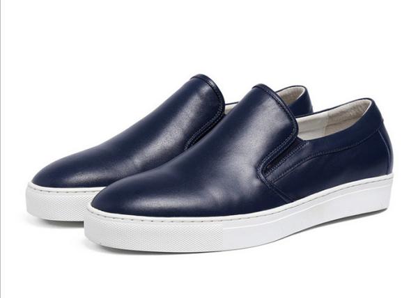 Outdoor Mens Slip On Leather Sneakers Breathable Casual Footwear For Jogging /