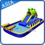 Outdoor Inflatable Water Park Slide With Swimming Pool , Inflatable Aviva Water