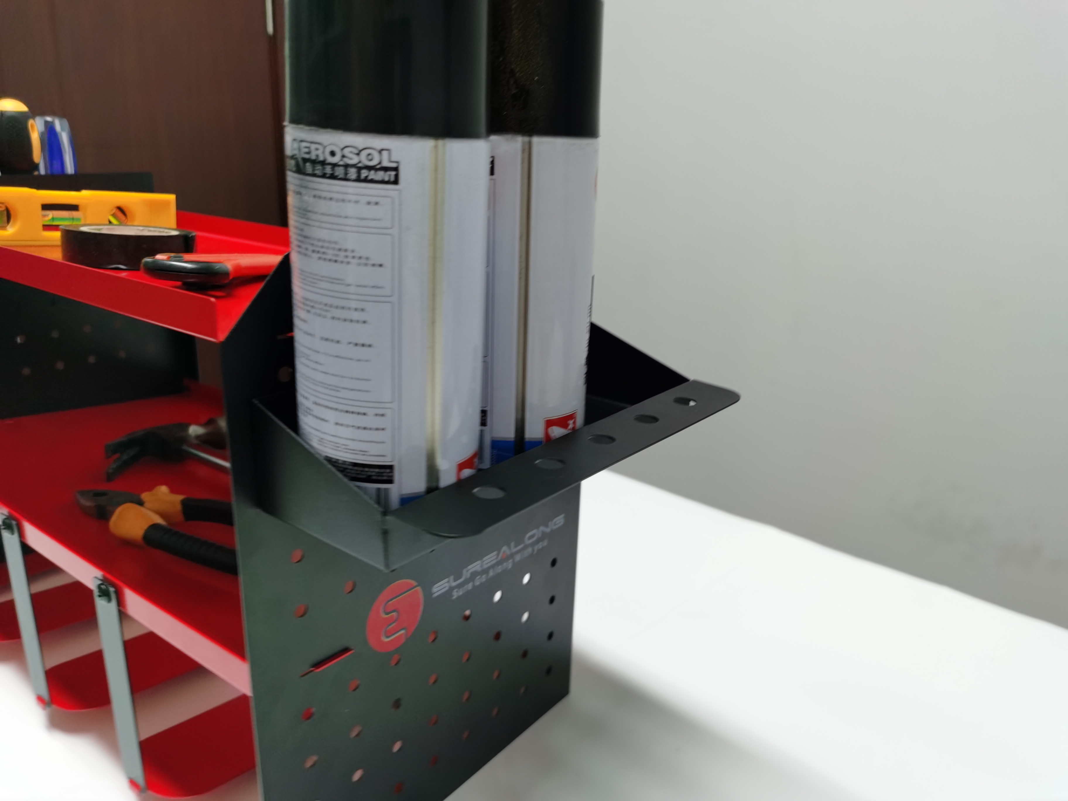 Wall Mount Drill Holder Garage Storage Rack, Pegboard Screwdriver Holder