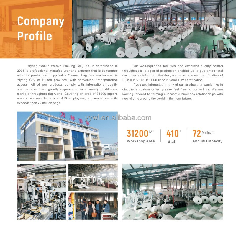 25 KG 40 KG 50 KG PP Woven Bag Empty PP Cement Bag Block Bottom With Valve