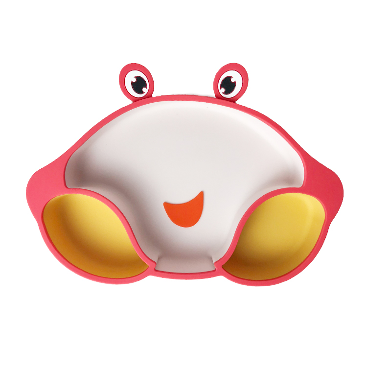 Food Feeding Silicone Baby Tray Crab Shape Suction Placemat Plate Eco Friendly