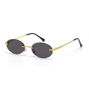 Quality UV400 Vintage Oval Sunglasses Small Metal Frame Candy Color wholesale