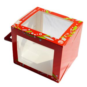 Quality ODM Cake Clear Window Box Packaging Collapsible Custom Printed Handle Artpaper PVC wholesale