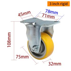 Quality EDL Medium Duty 3inch 150kg Plate TPU Caster by Rigid, Swivel and Brake type wholesale