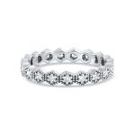 Trendy Eternity Geometric Shape Cubic Zirconia Stackable Ring Band for Women