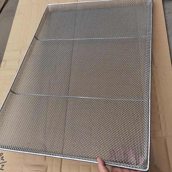 Durable 660 Mm X 450 Mm Stainless Steel 304 Wire Mesh Tray For Baking Drying