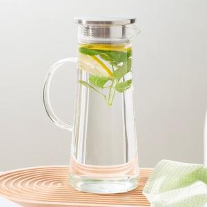 Quality 1350ml Glass Water Pitcher With Filter Transparent Heat Resistant Glass Carafe wholesale
