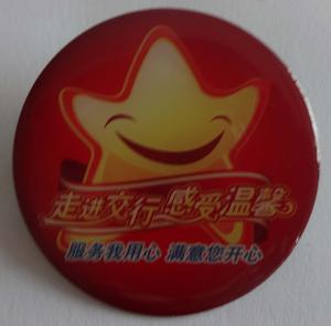 Quality friendly smile star promotional printing badge, metal printing pin badge wholesale