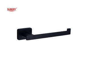 Quality Zinc Wall Mounted Bathroom Accessories WC toilet roll paper holder matt black rectangle design OEM ODM wholesale