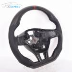Leather Volkswagen Carbon Fiber Steering Wheel Flat Bottom Gloss
