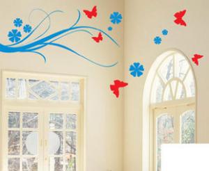 Quality Butterfly And flower PVC Decoration Wall Sticker F249 wholesale
