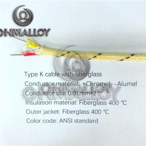 Quality Type K Thermocouple Cable Fiberglass 400 Degree Insulated Wire 0.81mm wholesale