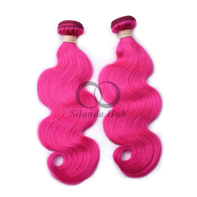 Pink Body Wave Remy Human Hair Bundles Sew In Weave Bundles Brazilian Bundle Deals