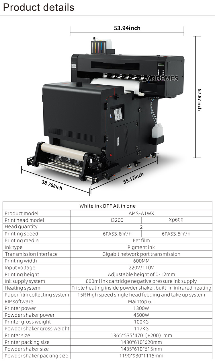 60cm Uv Dtf Printer I3200 Print Head T-Shirt For PET Film Custom Shirt Printing