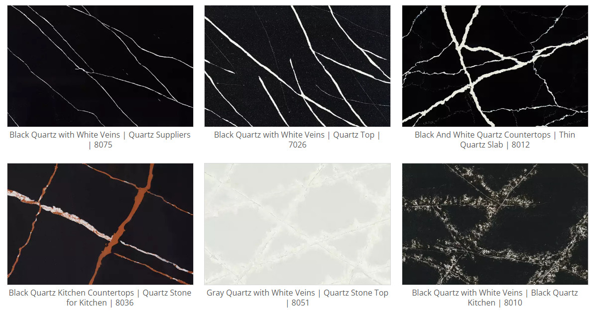 6.5mohz Hardness Artificial Quartz Stone Slabs Dark Grey Engineer 20MM Thickness