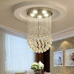 Modern K9 Large LED SphericLiving Room Crystal Chandeliers Round Large