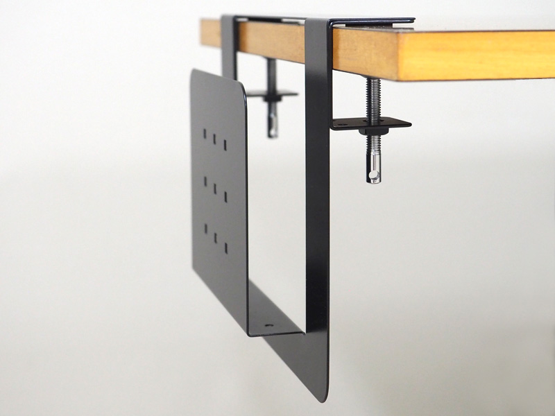 Effortlessly Organize Wires with Side-Mount Laptop Desk Stand and Side Storage Holder