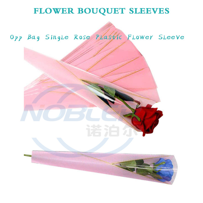 Clear Custom Printing Opp Bag Flower Bouquet Sleeves Rose Diy Packaging