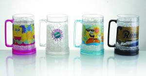 Quality 450ml Frosty mug with gel/lenticular freezer mug/beer mug wholesale
