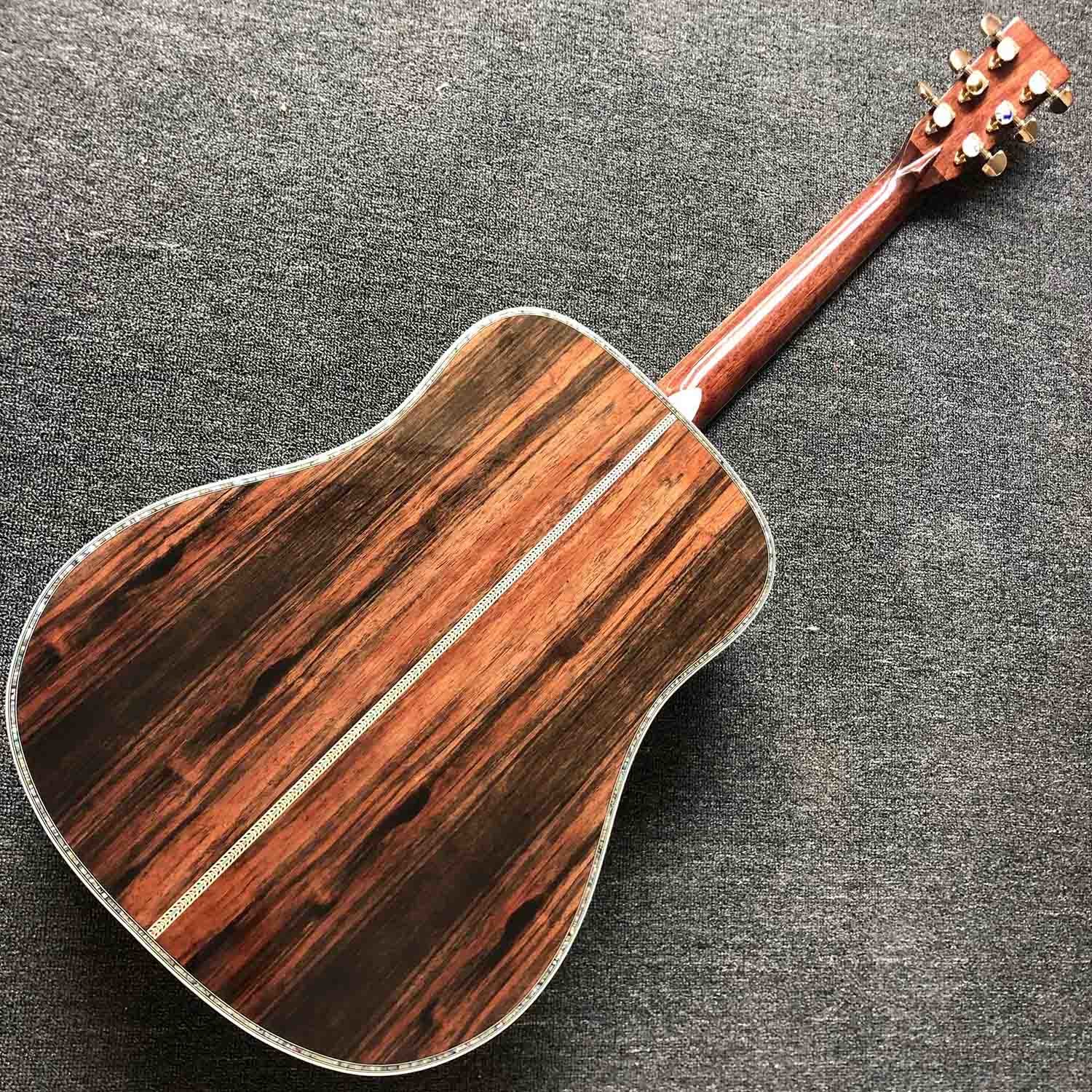 Custom Solid Cedar Top Cocobolo Back Side Abalone Binding 45Dc Acoustic Electric Guitar