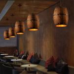 American country loft Wine barrel pendant light E27 light for bar cafe