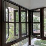 Powder Coating Finishing Black Aluminium Casement Windows