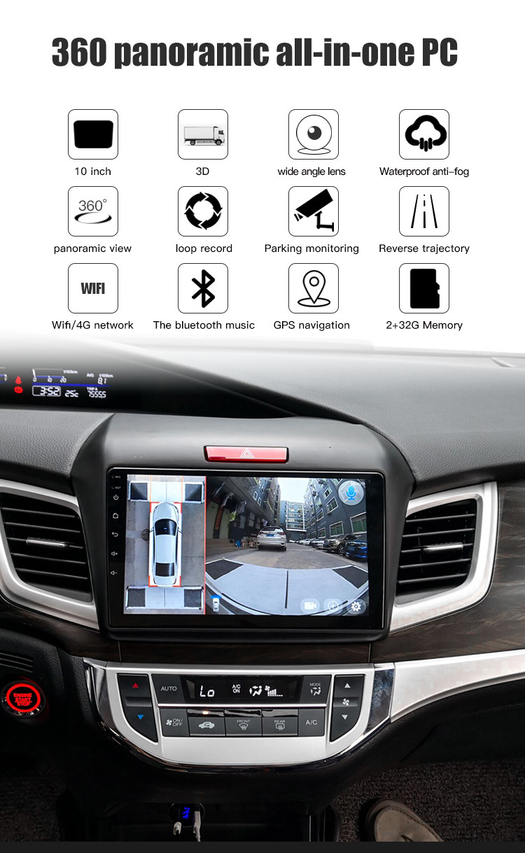RoHS RV Backup Camera System IPS For Truck Trailer Van Quad Split Monitor Recording