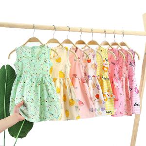 Quality Summer Children Princess Cotton Silk Dress Thin Nightdress Off Shoulder wholesale