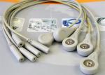 5 Leads Snap ECG Monitor Cable Leadwires , Compatible Din Style ECG Truck Cable