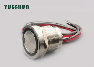 Quality 2 Pin 19mm Momentary Flush Mount Push Button Normal Open Contact wholesale