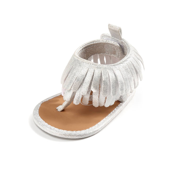 Popular Tassel t-strap Soft sole baby barefoot infant sandals