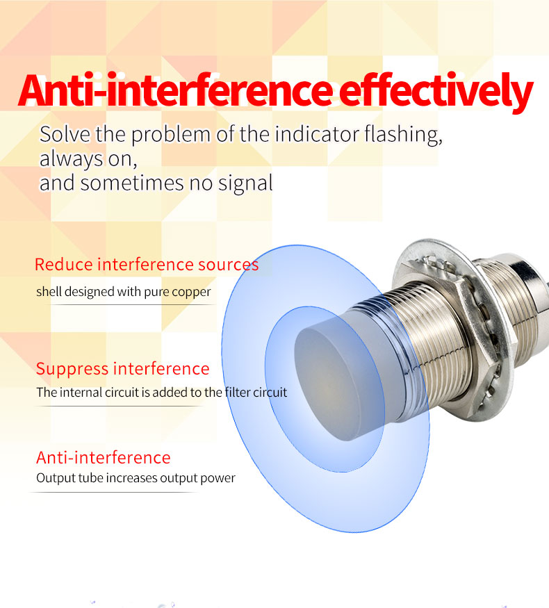 12V DC M30 Series Inductive Proximity Sensor Anti Interference Waterproof